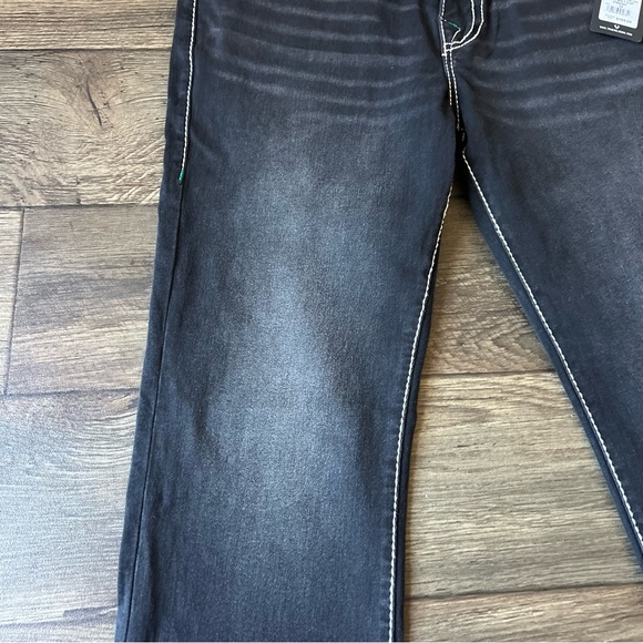 True Religion Men's Ricky Rope Stitch Flap Jeans Washed Black/Green Size 34x32 - Picture 10 of 10